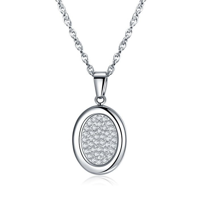 Stainless Steel Crystals Pendant Necklace for Women