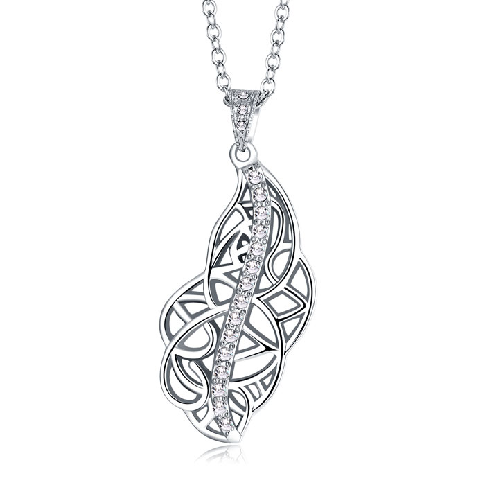 Shiny Stainless Steel Diamond Pendant Necklaces for Women