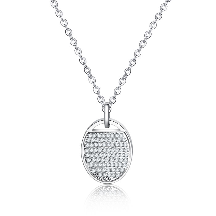 Metal Steel Customized Pendant Necklace with CZ Stone