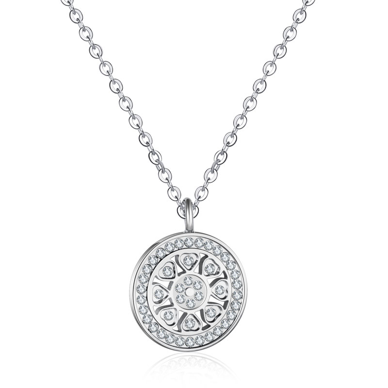 Stainless Steel Jewelry Diamond Pendant Necklace for Women
