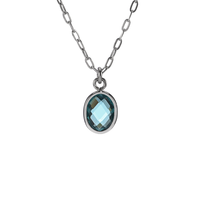 OEM Crystal Charm Stainless Steel Pendant Necklace for Women