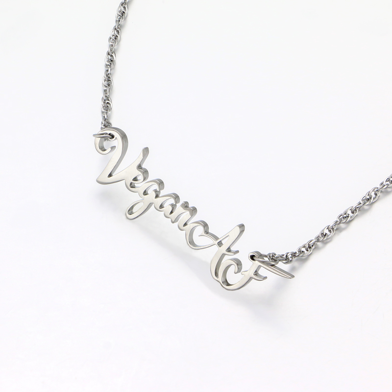 Personalized Letters Name Pendant Necklace Stainless Steel Jewelry