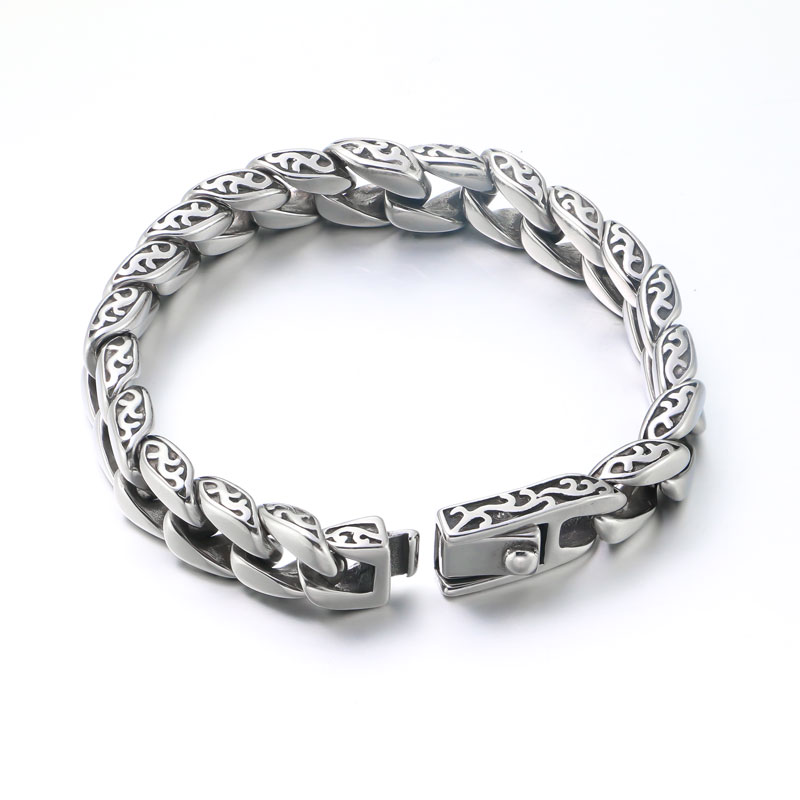 Hiphop Antique Stainless Steel Jewelry Bracelet for Men