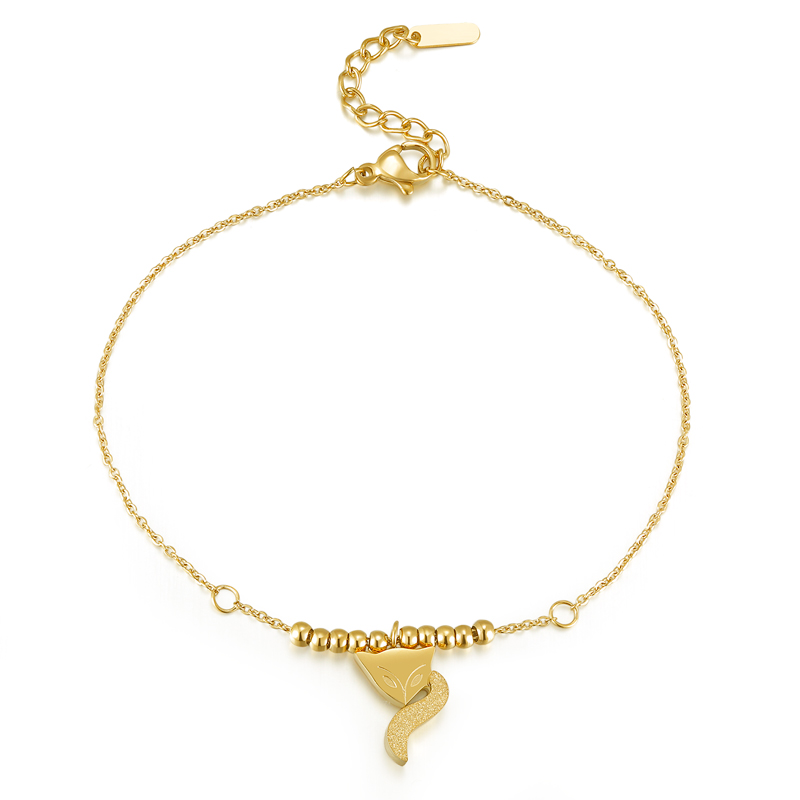 Customized Gold Fox Charm Bracelet Stainless Steel Jewelry