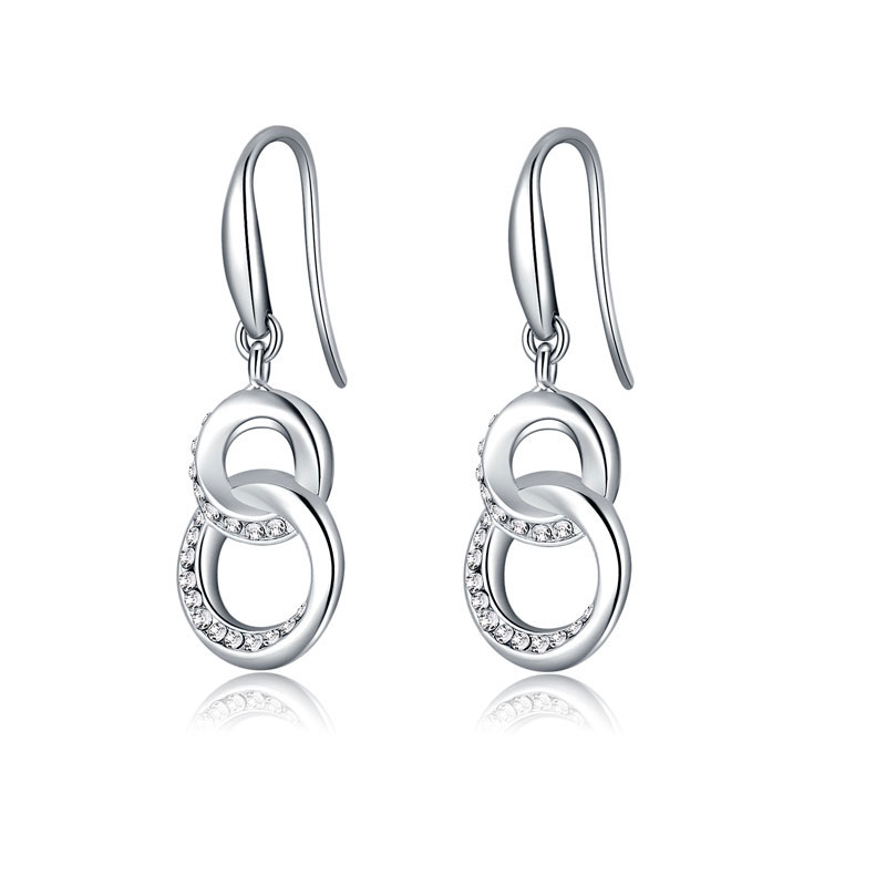 Custom Silver Diamond Earrings Stainless Steel for Women