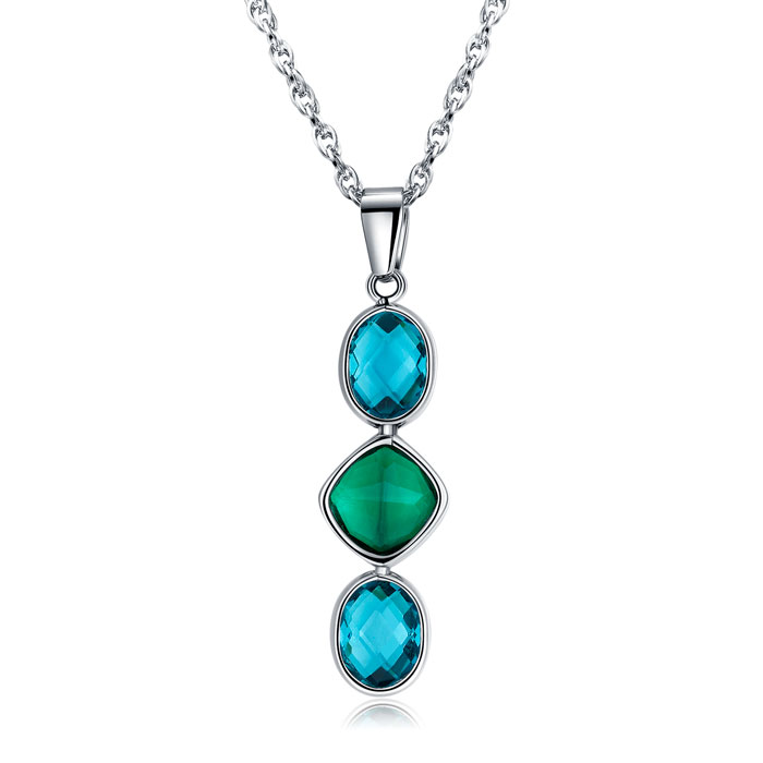 Custom Gemstone Pendants Necklace Titanium Jewelry Wholesale