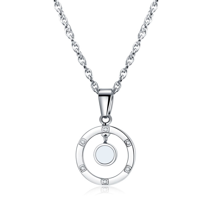 Opal Stainless Steel Pendant Necklaces Surgical Steel Jewelry