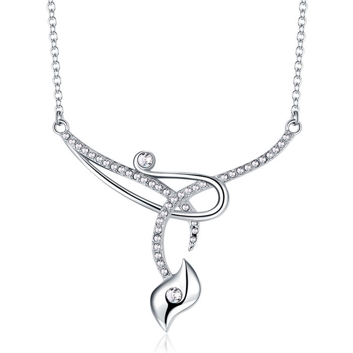 Luxury Steel Pendant Necklace Jewelry with Czech Diamond for Women