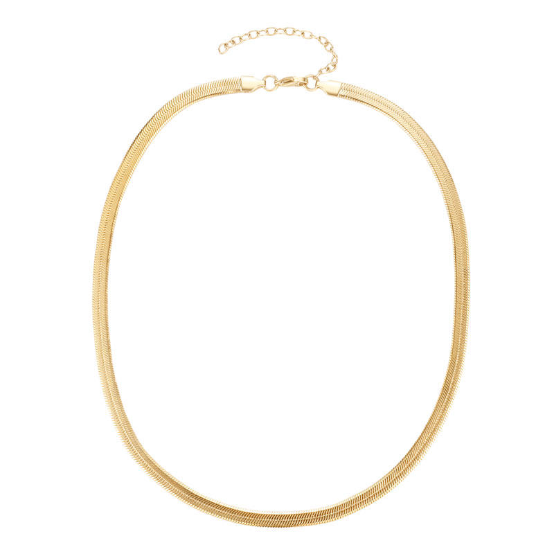 Custom Gold Snake Necklace 14K 18K Herringbone Choker Chain Stainless Steel Jewelry Manufacturer