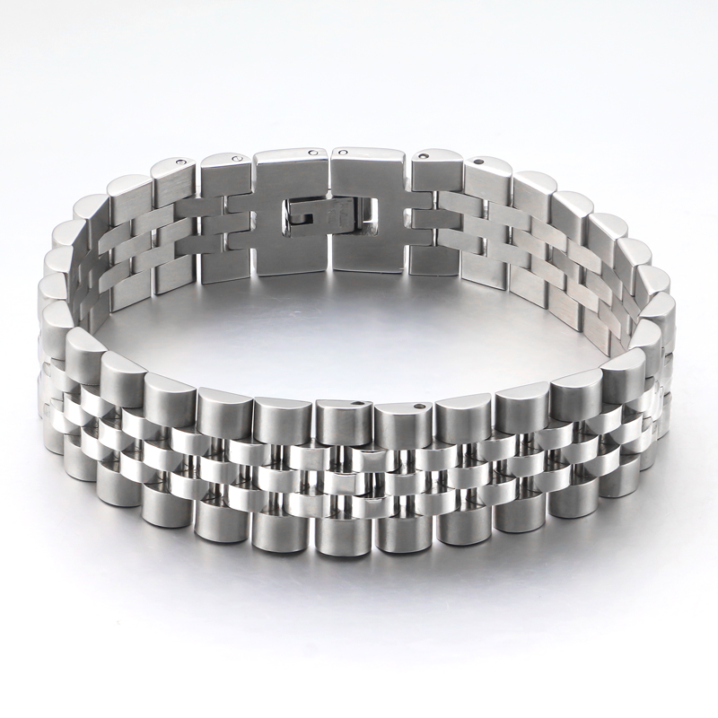 15mm Shiny Polishing Silver Stainless Steel Bracelet Bangle