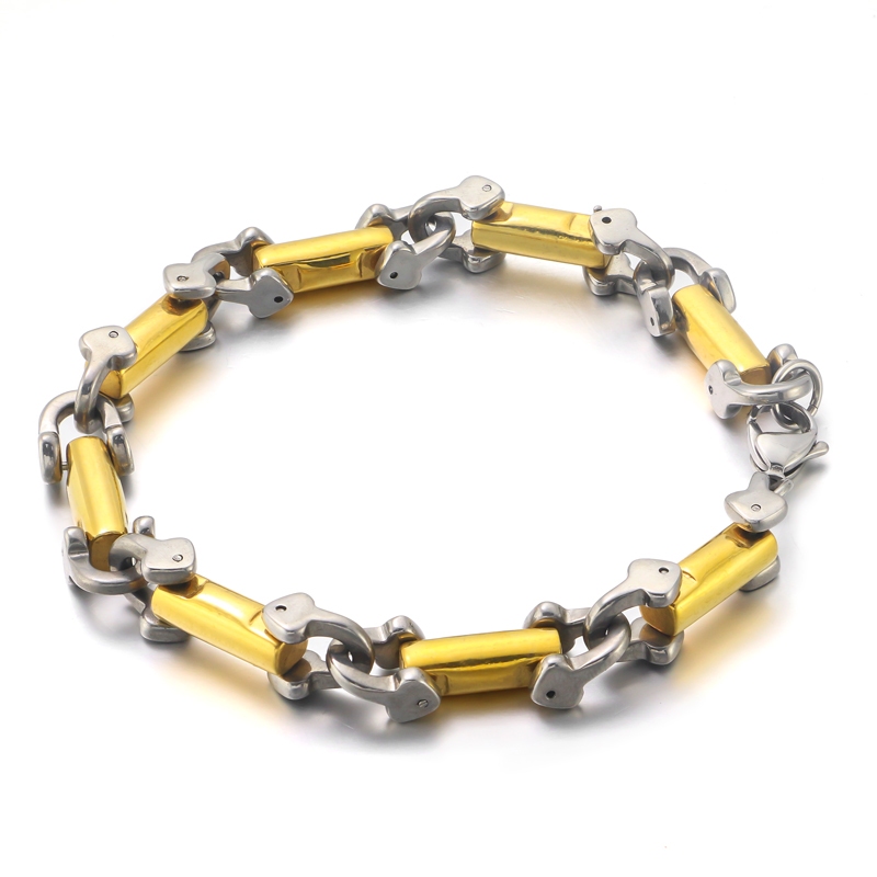 Custom Gold Stainless Steel Bracelet Jewelry for Men