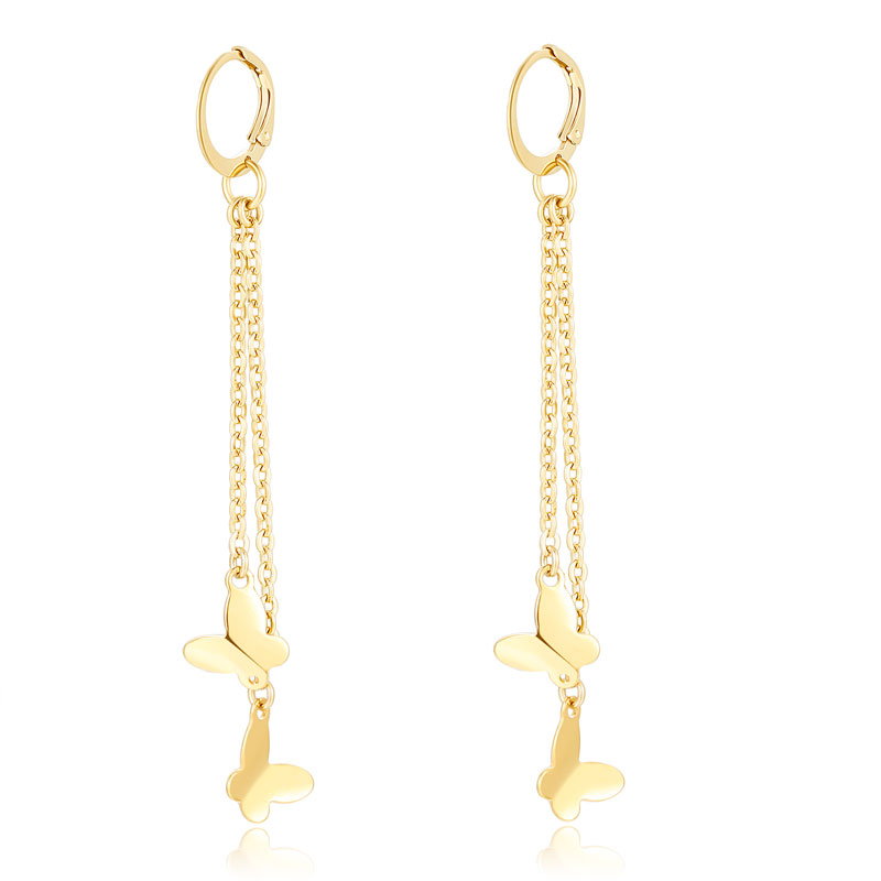 Custom Gold Butterfly Charm Stainless Steel Jewelry Earrings for Women